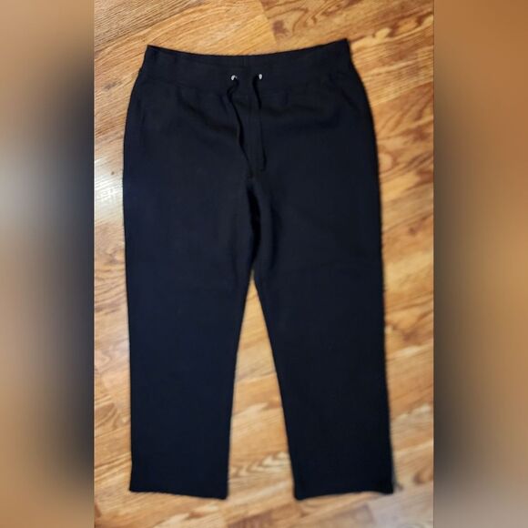 Active Straight Leg Fleece Sweat Pants Black Size L - Picture 1 of 6